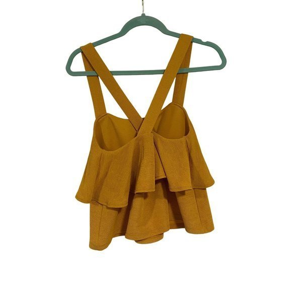 Madewell Texture & Thread Tiered Gold Yellow Tank Top Size Small‎ - Picture 2 of 6